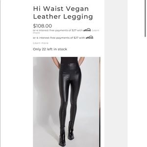 lysse hi waist vegan leather leggings xl
